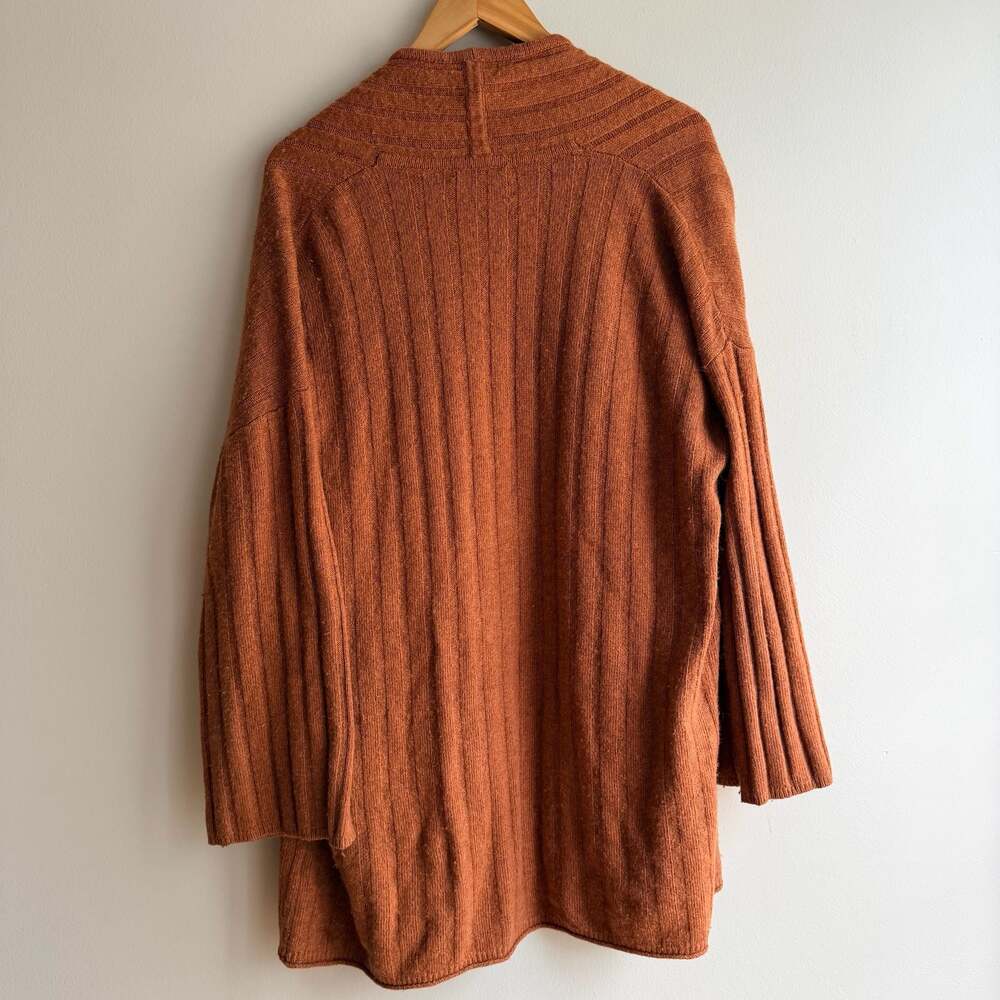 Madewell Piedmont Ribbed Cardigan Sweater in Rust Orange- Size Large - Picture 7 of 7